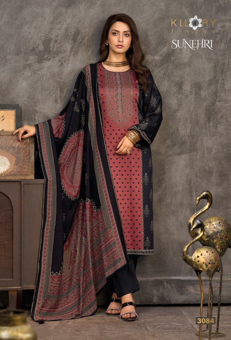 Sunehri By Kilory Gajji Silk Printed Handwork Dress Materials